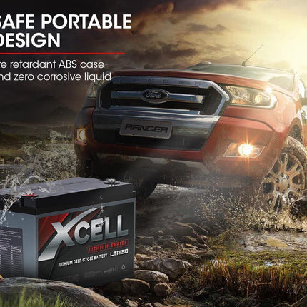 X-CELL 130Ah 12v Lithium Battery LiFePO4 Iron Phosphate  Deep Cycle Camping 4WD