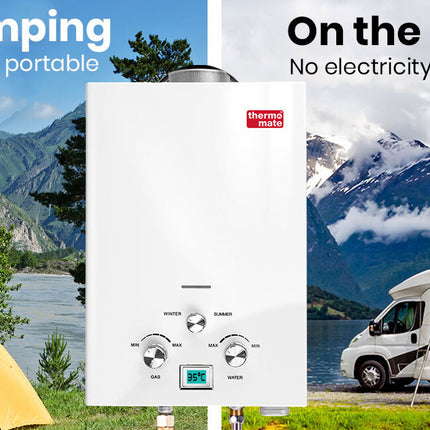 Thermomate Outdoor Water Heater Gas Camping Hot Portable Tankless Shower Pump