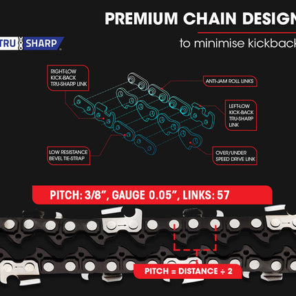 Baumr-AG 38CC Petrol Commercial Chainsaw 16 Bar E-Start 3.2 HP Chain Saw