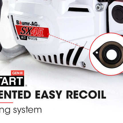 Baumr-AG 45CC Petrol Chainsaw Commercial 18 Bar Chain Saw E-Start Pruning