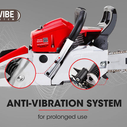 Baumr-AG 45CC Petrol Chainsaw Commercial 18 Bar Chain Saw E-Start Pruning