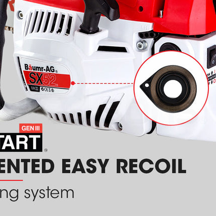 Baumr-AG 52CC Petrol Commercial Chainsaw 20 Bar E-Start Chain Saw