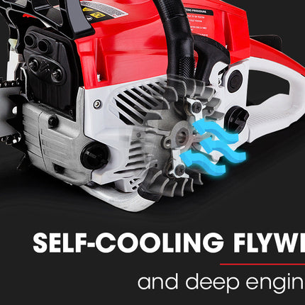 Baumr-AG 52CC Petrol Commercial Chainsaw 20 Bar E-Start Chain Saw