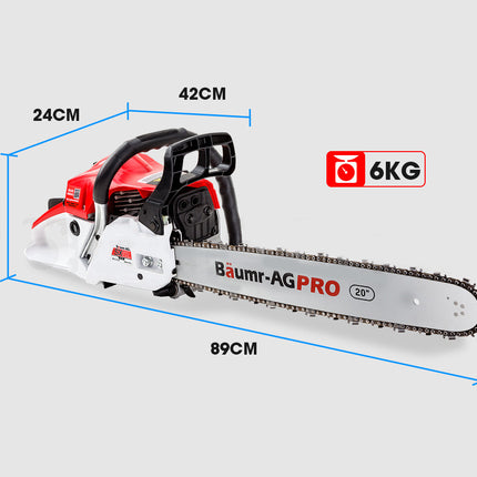 Baumr-AG 52CC Petrol Commercial Chainsaw 20 Bar E-Start Chain Saw
