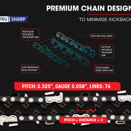 Baumr-AG 52CC Petrol Commercial Chainsaw 20 Bar E-Start Chain Saw