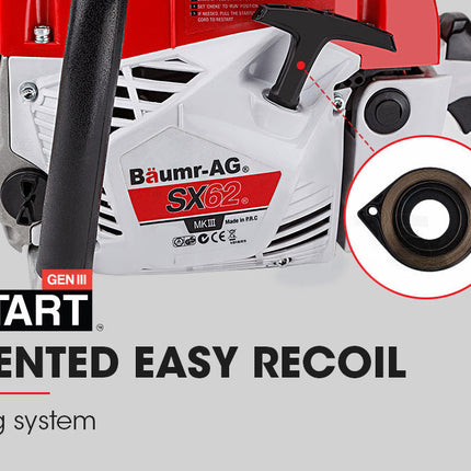 Baumr-AG 62CC Petrol Commercial Chainsaw 20 Bar E-Start Pruning Chain Saw