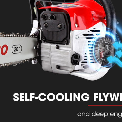 Baumr-AG 62CC Petrol Commercial Chainsaw 20 Bar E-Start Pruning Chain Saw