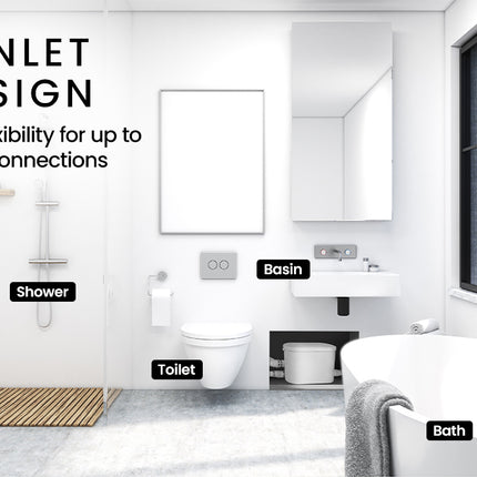 PROTEGE Macerator Pump Concealed for Wall Hung Toilet 3 Inlet Upflush Domestic