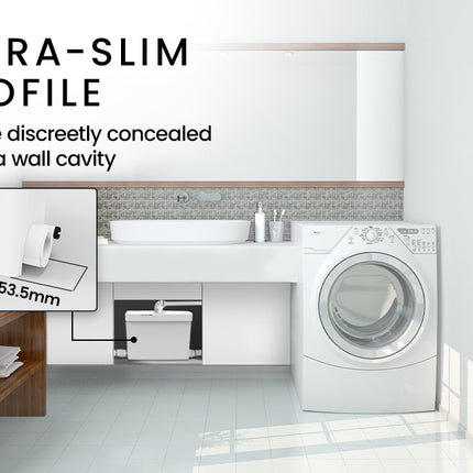 PROTEGE Macerator Pump Slim for Laundry 3 Inlet Basin Shower Washing Machine