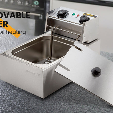 EuroChef Commercial Electric Deep Fryer Frying Basket Chip Cooker Fry Scoop