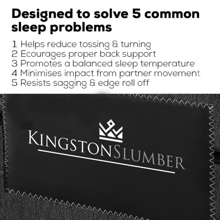 Kingston Slumber Mattress SINGLE Size Bed Euro Top Pocket Spring Bedding Firm Foam 34CM