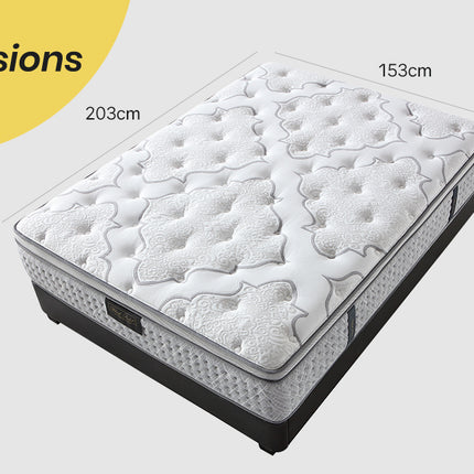 KINGSTON Mattress Queen Size Medium Firm Euro Top Pocket Spring Memory Foam 34CM