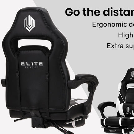 OVERDRIVE Gaming Chair Racing Computer PC Seat Office Reclining Footrest Black