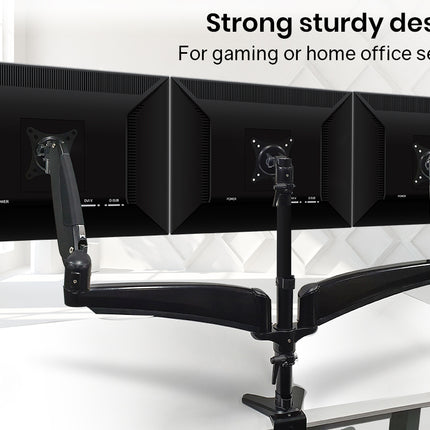 FORTIA Triple Monitor Stand Arm Computer Display Mount Adjustable Vesa Bracket 3 Screen