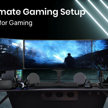 FORTIA Triple Monitor Stand Arm Computer Display Mount Adjustable Vesa Bracket 3 Screen
