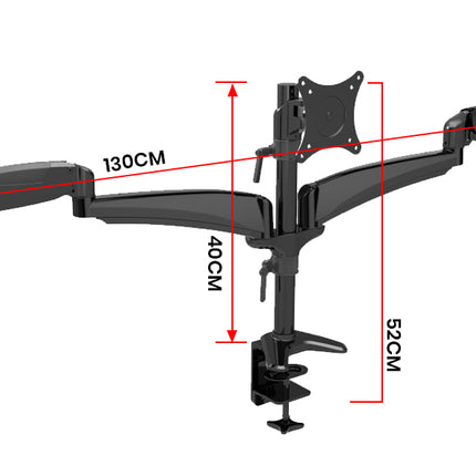 FORTIA Triple Monitor Stand Arm Computer Display Mount Adjustable Vesa Bracket 3 Screen