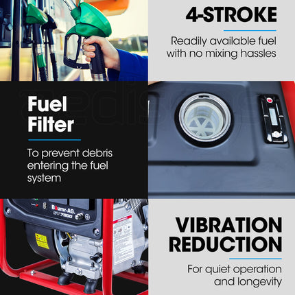 BAUMR-AG 3500W Pure Sine Wave Inverter Generator Portable Power Station Camping Quiet Open-Frame