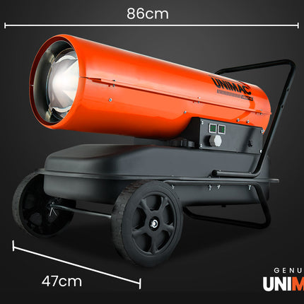 UNIMAC 30KW Industrial Space Heater Diesel Blow Fan Portable Workshop Thermostat