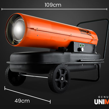 UNIMAC 50KW Industrial Space Heater Diesel Blow Fan Portable Workshop Thermostat