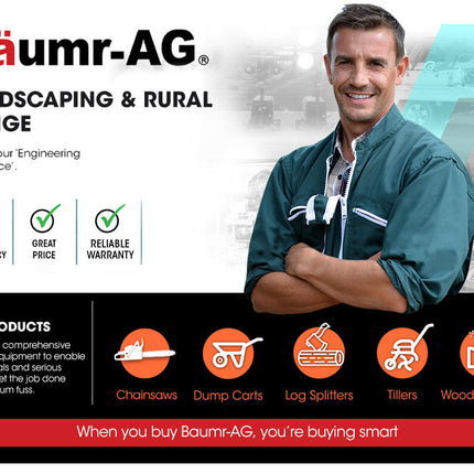 BAUMR-AG 6 Ton Electric Log Splitter 6T Hydraulic Firewood Wood Timber Block Cutter Small Machine