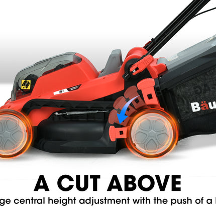 BAUMR-AG 40V Electric Cordless Lawn Mower Kit Battery Powered w/ 2x 2.0Ah Lithium Batteries