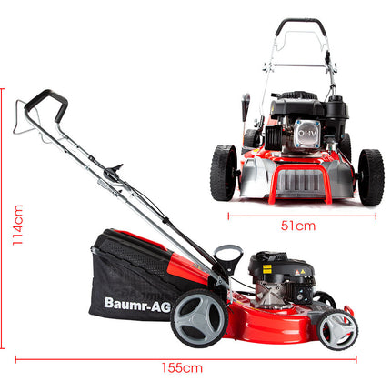 Baumr-AG Lawn Mower 18 175cc Petrol Self-Propelled Push Lawnmower 4-Stroke