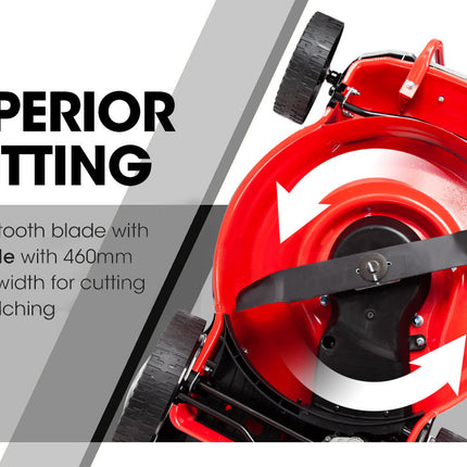 Baumr-AG Lawn Mower 18 175cc Petrol Self-Propelled Push Lawnmower 4-Stroke