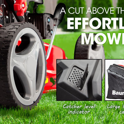 Baumr-AG Lawn Mower 18 175cc Petrol Self-Propelled Push Lawnmower 4-Stroke