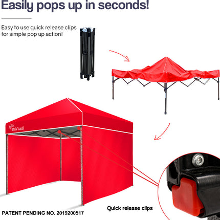 Red Track 3x3m Folding Gazebo Shade Outdoor Pop-Up Red Foldable Marquee