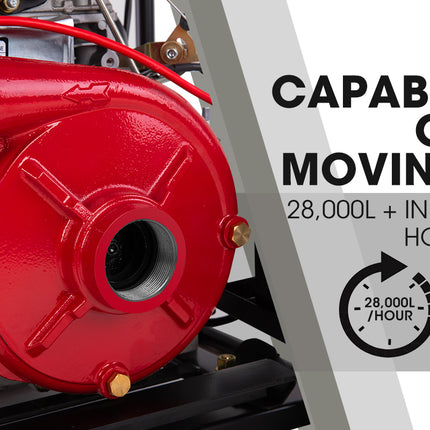 WARTON 2" 8HP Diesel High Pressure Water Pump Fire Fighting Irrigation Farm 2 Inch