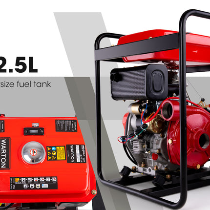 WARTON 2" 8HP Diesel High Pressure Water Pump Fire Fighting Irrigation Farm 2 Inch