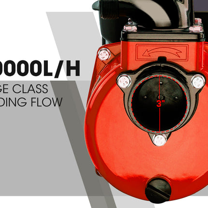 Warton 8HP 3 Petrol Water Transfer Pump High Pressure Fire Fighting Irrigation