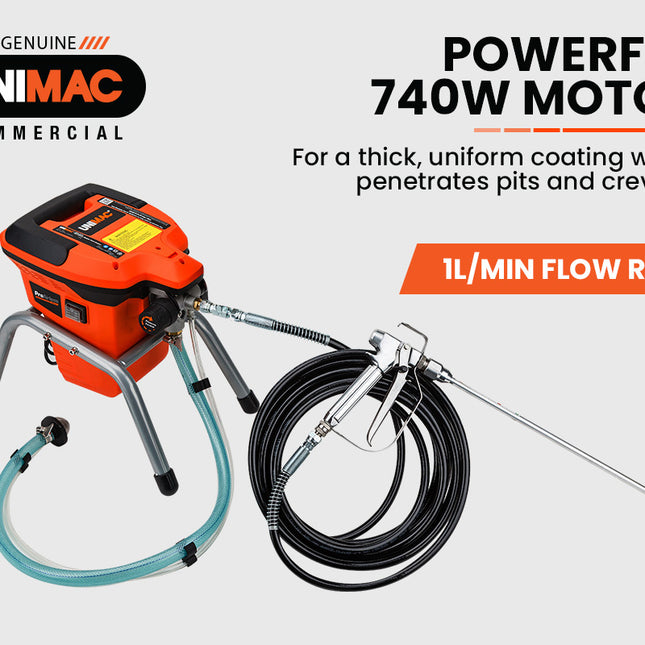 Unimac 740W Electric Airless Paint Sprayer Portable High Pressure Station Spray Gun