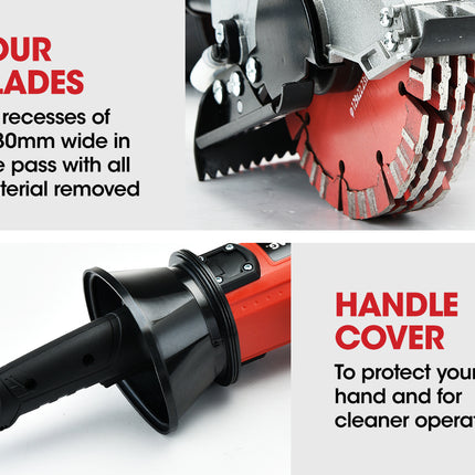 BAUMR-AG Wall Chaser and Vacuum Combo Concrete Chasing Machine Dust Collector