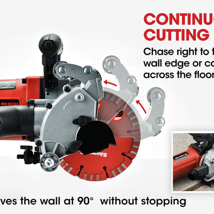 BAUMR-AG Wall Chaser and Vacuum Combo Dust Collector Concrete Chasing Machine