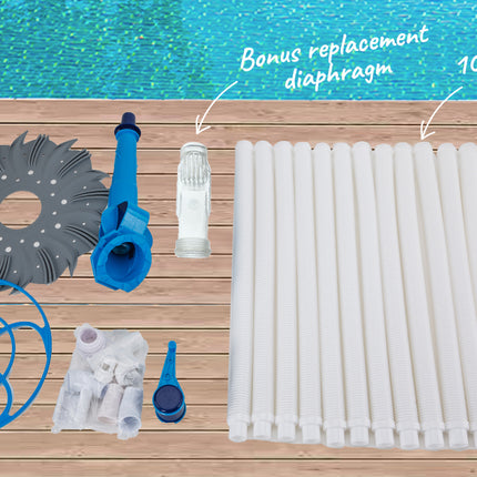 Aurelaqua Swimming Pool Cleaner Floor Climb Wall Automatic Vacuum 10M Hose Blue