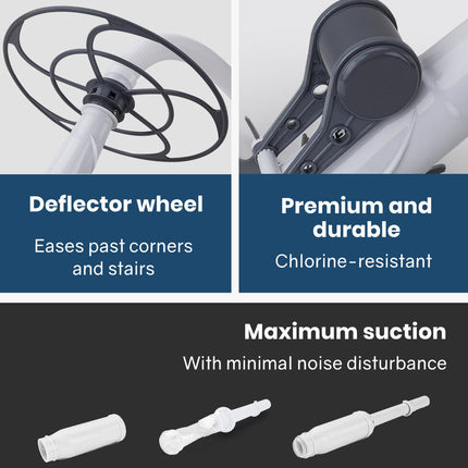 Aurelaqua Swimming Pool Cleaner Floor Climb Wall Automatic Vacuum Hose 10M