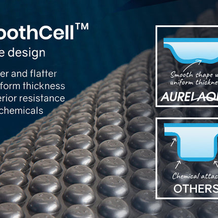 AURELAQUA Pool Cover 400 Micron 7x4m Solar Blanket Swimming Thermal Blue Silver