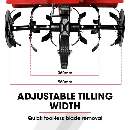 Baumr-AG 150CC Garden Tiller Cultivator Petrol Rototiller 4-Stroke Soil Power Rotary Hoe