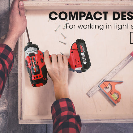 BAUMR-AG 20V Cordless Drill and Impact Driver Combo Kit w/ SYNC Battery & Charger