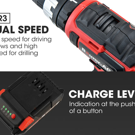 BAUMR-AG 20V Cordless Drill and Impact Driver Combo Kit w/ SYNC Battery & Charger