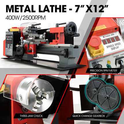BAUMR-AG 400W Mini Metal Lathe and 350W Mill Drill Press Machine Combo