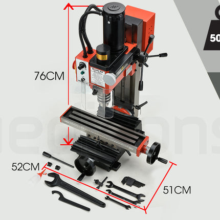 BAUMR-AG 400W Mini Metal Lathe and 350W Mill Drill Press Machine Combo