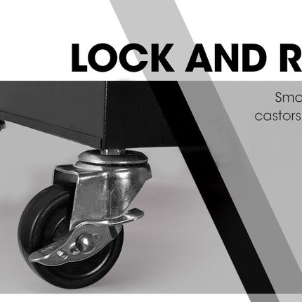 BULLET Tool Chest Cabinet Box Trolley Rolling Wheels Drawer Storage Steel Black