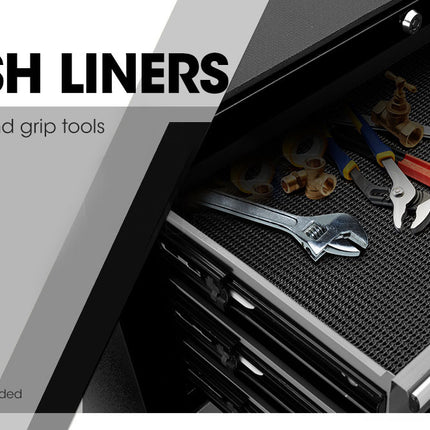 BULLET Tool Chest Cabinet Box Trolley Rolling Wheels Drawer Storage Steel Black