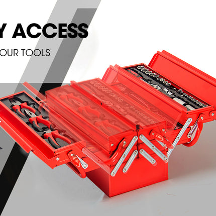 BULLET 118pc Tool Kit Box Set Metal Spanner Socket Organizer Household Toolbox