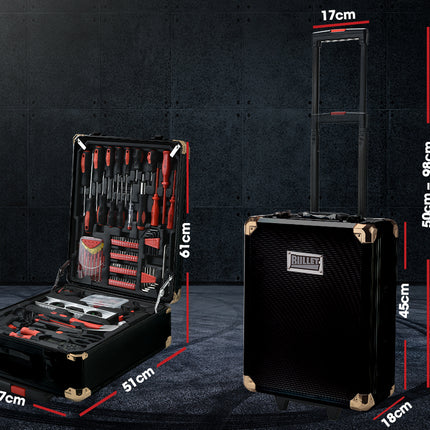 BULLET 925PC Tool Box On Wheels Kit Trolley Mobile Handle Toolbox Set Storage