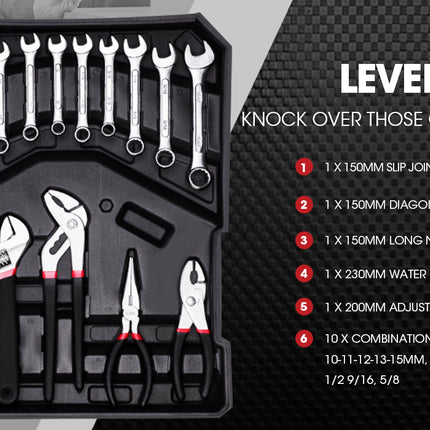 BULLET 925PC Tool Box On Wheels Kit Trolley Mobile Handle Toolbox Storage Set