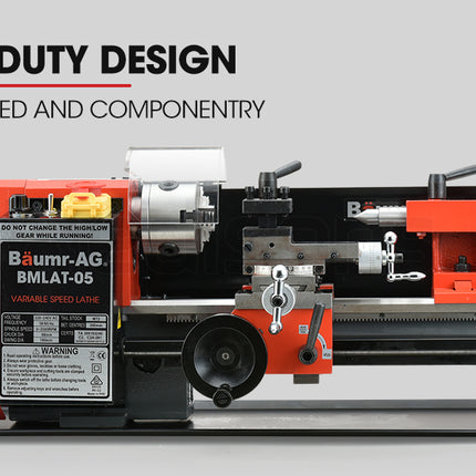 BAUMR-AG Mini Metal Lathe Small Hobby Micro Variable Speed Machine DIY Benchtop