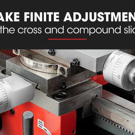 BAUMR-AG Mini Metal Lathe Small Hobby Micro Variable Speed Machine DIY Benchtop